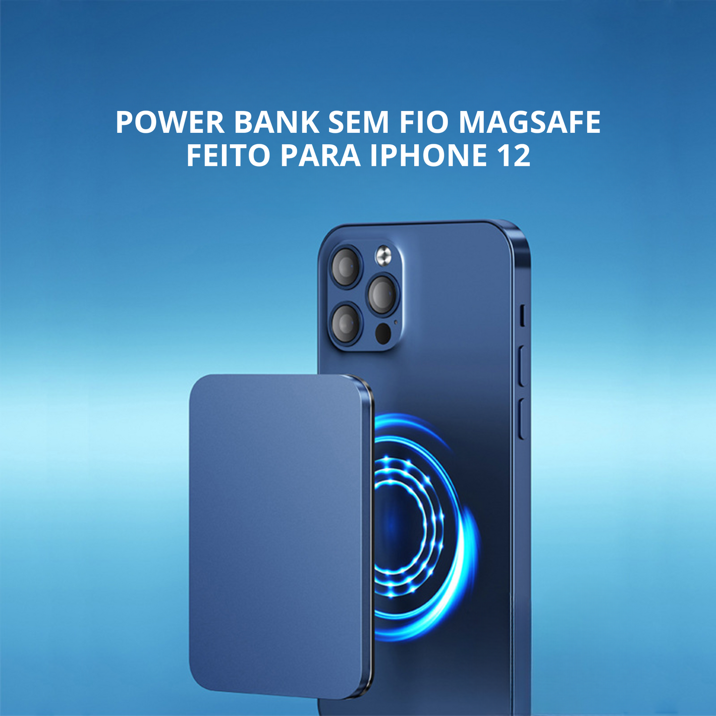 Carregador Magnético Sem Fio Apple MagSafe Móvel e Bateria Externa para iPhone
