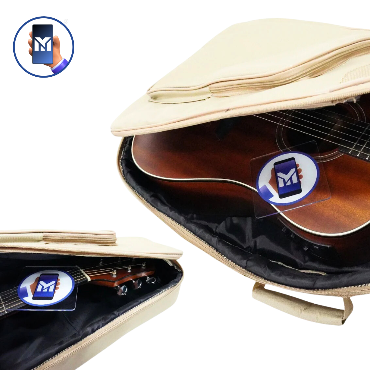 Capa De Violão Folk Bege Acolchoada Modelo Luxo Bag