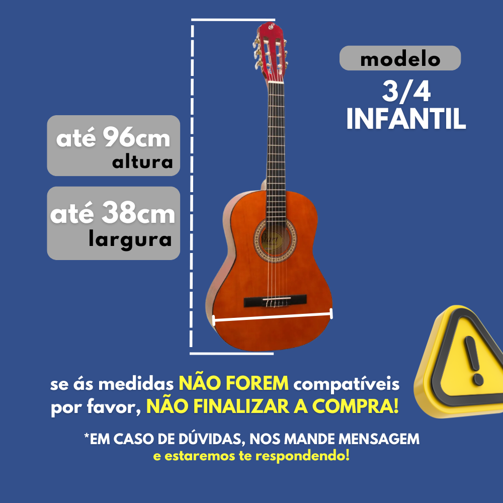 Capa Para Violão Infantil 3/4 Rosa Case Bag