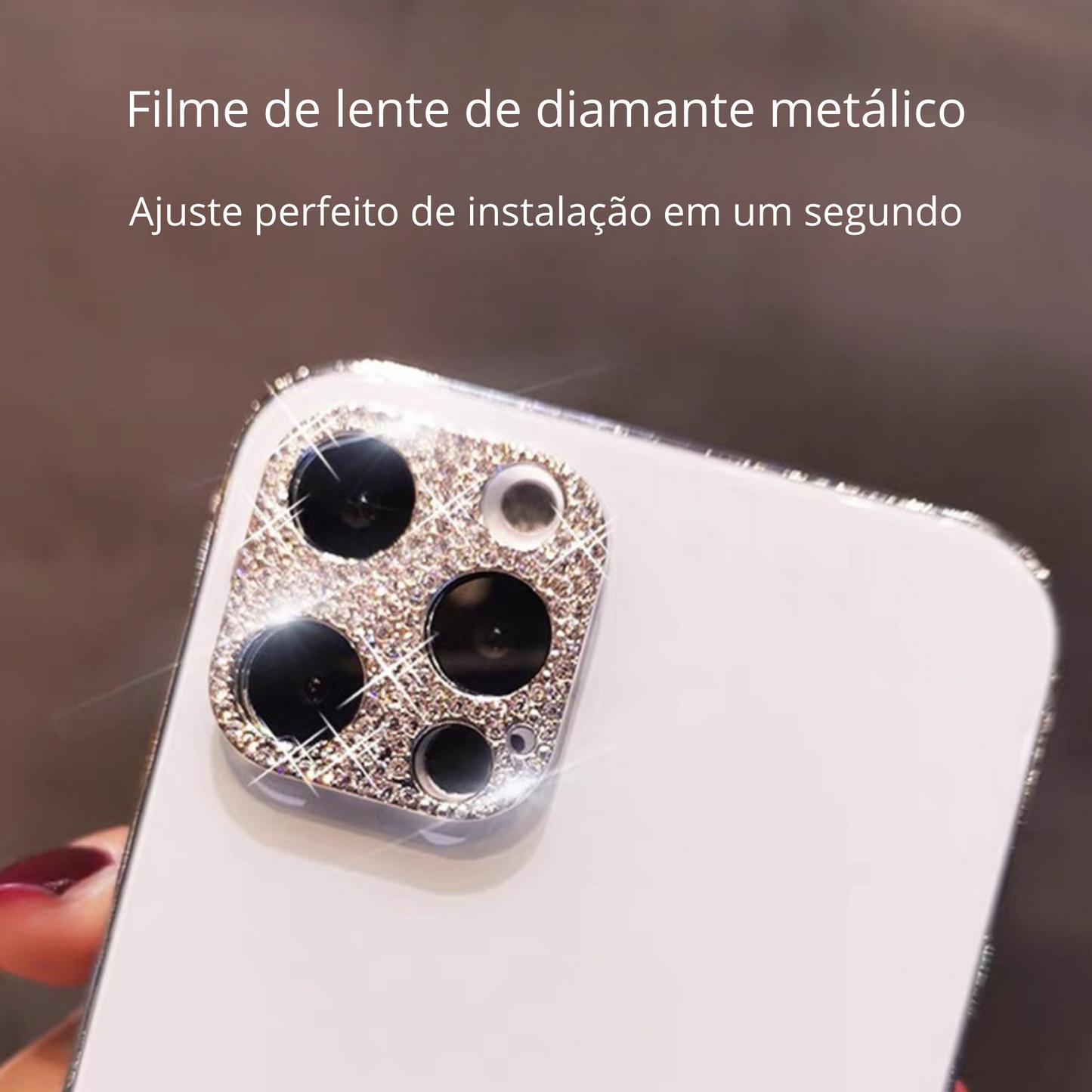 Película de Lente de Diamante à Prova d'Água com Flash Proteção para Câmera Traseira do iPhone