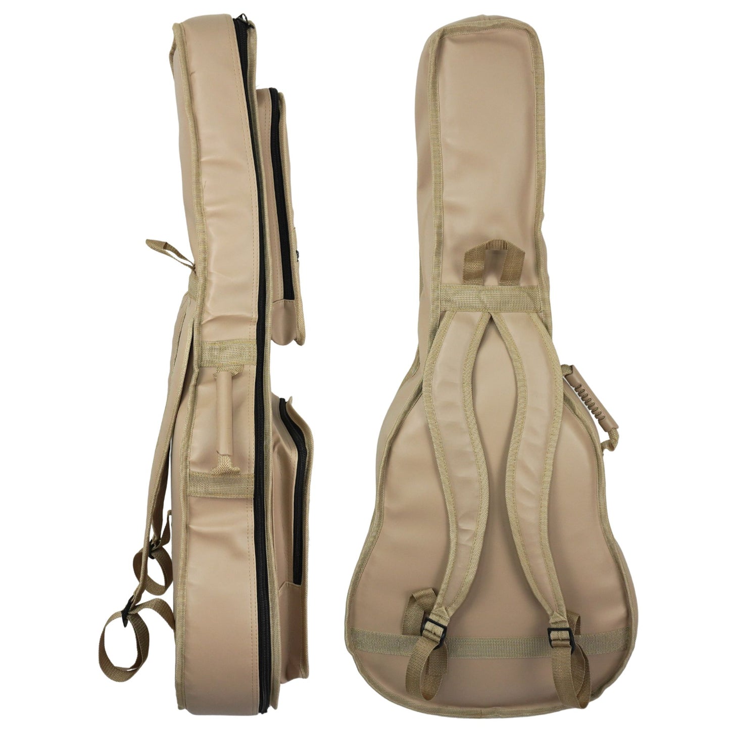 Capa Semi Case De Violão Bege Folk Premium Couro