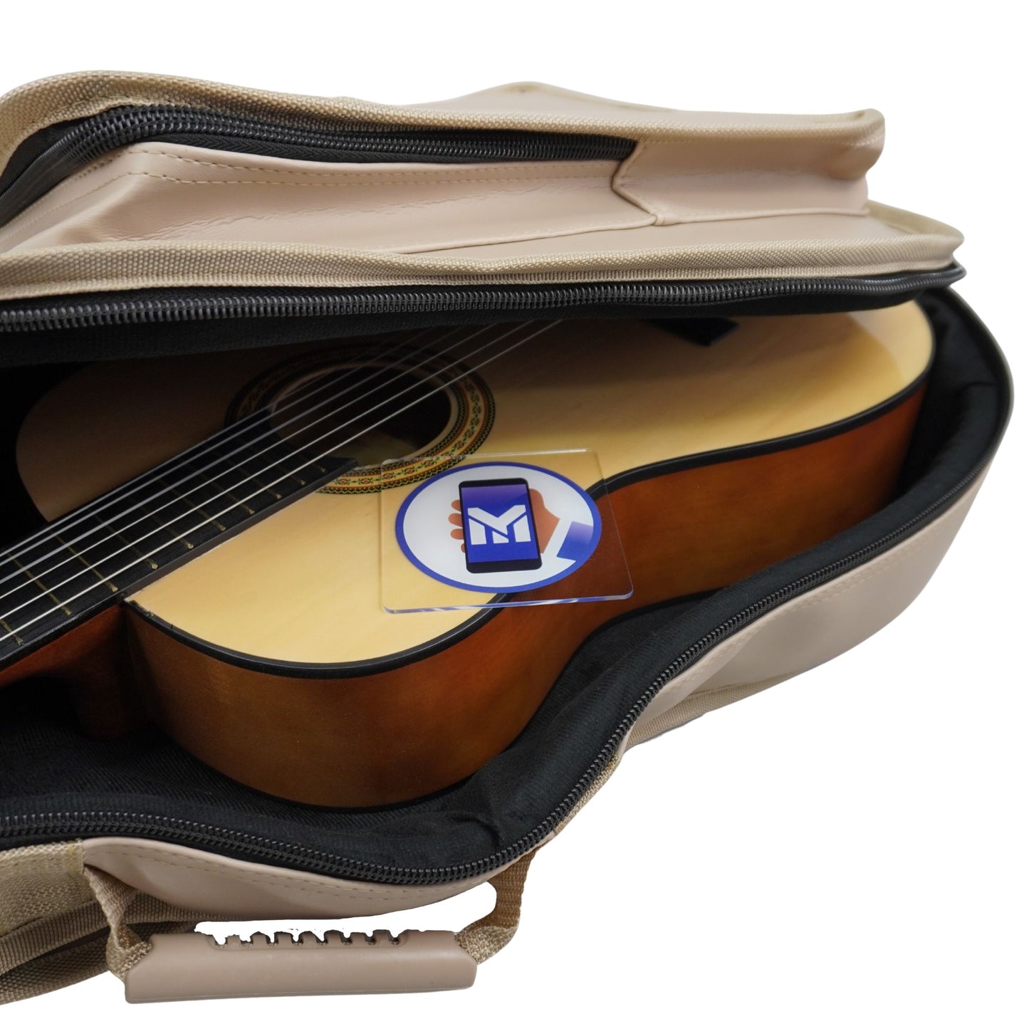 Capa Semi Case De Violão Bege Folk Premium Couro