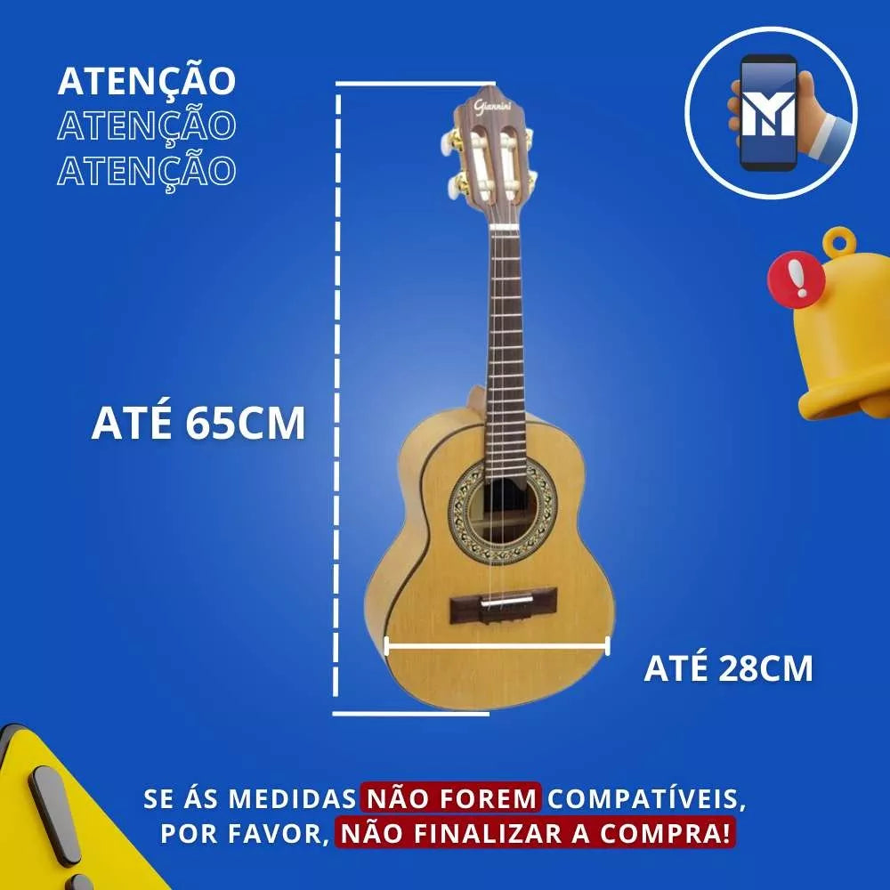 Bag Semi Case Para Cavaquinho Acolchoada Premium Alça Dupla