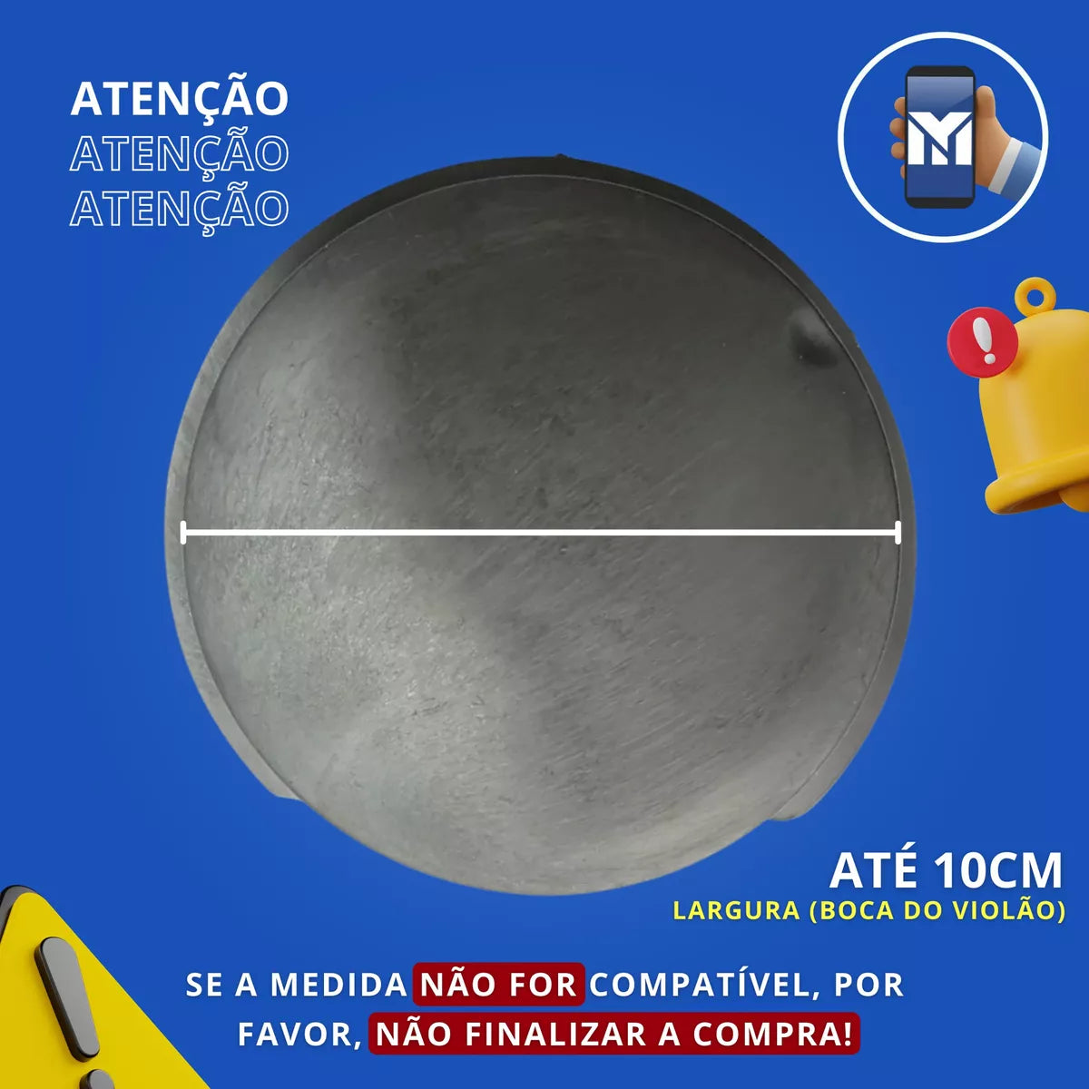 Anti Feedback Para Violão Folk Boca Redonda Borracha
