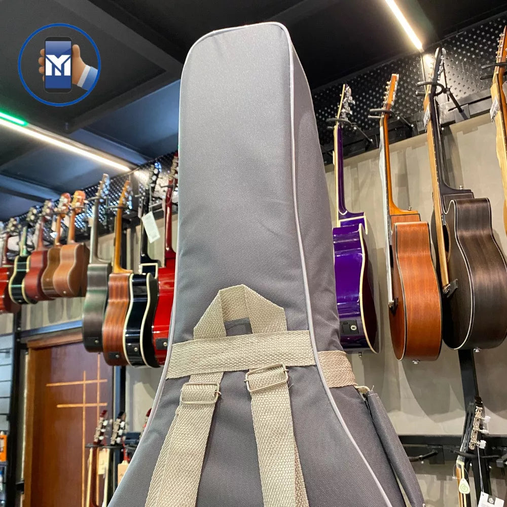 Gray Padded Classical Guitar Cover with Luxury Pocket Bag