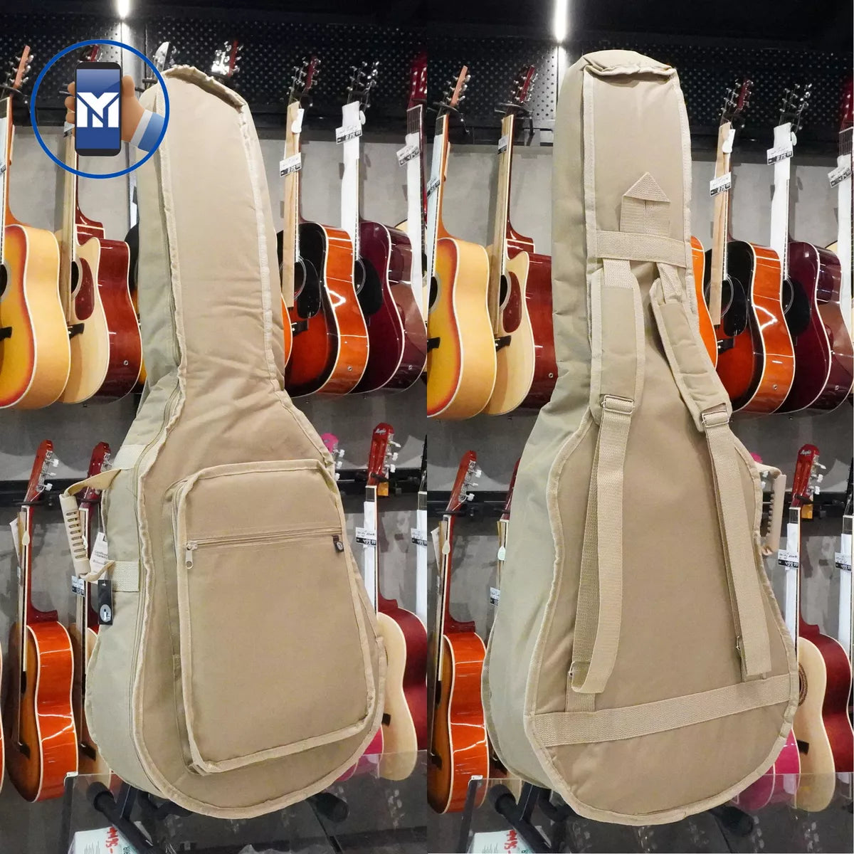 Capa De Violão Jumbo Bege Modelo Cargo Case Bag
