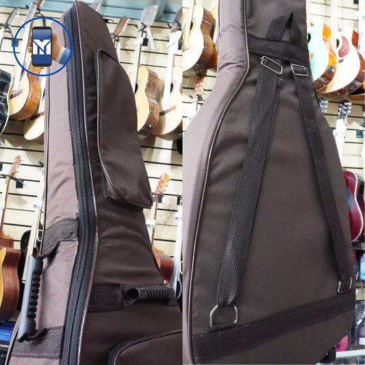Capa De Violão Folk Acolchoada Marrom Com Bolso Luxo Bag
