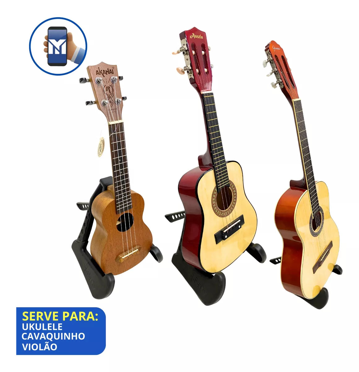 Suporte Para Ukulele De Chão Dobrável Universal Tipo Tripé
