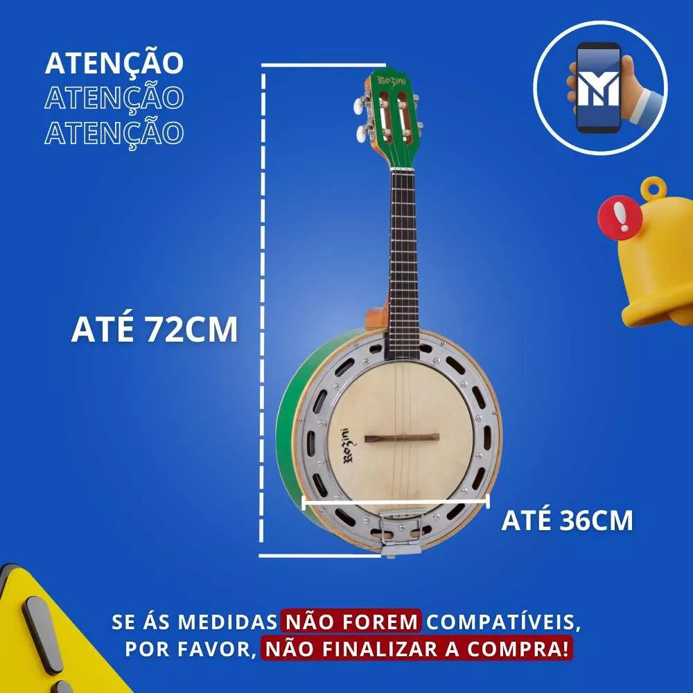 Bag Semi Case Para Banjo Acolchoada Premium Alça Dupla