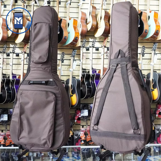 Capa De Violão Folk Marrom Acolchoada Ultra Premium Pelúcia