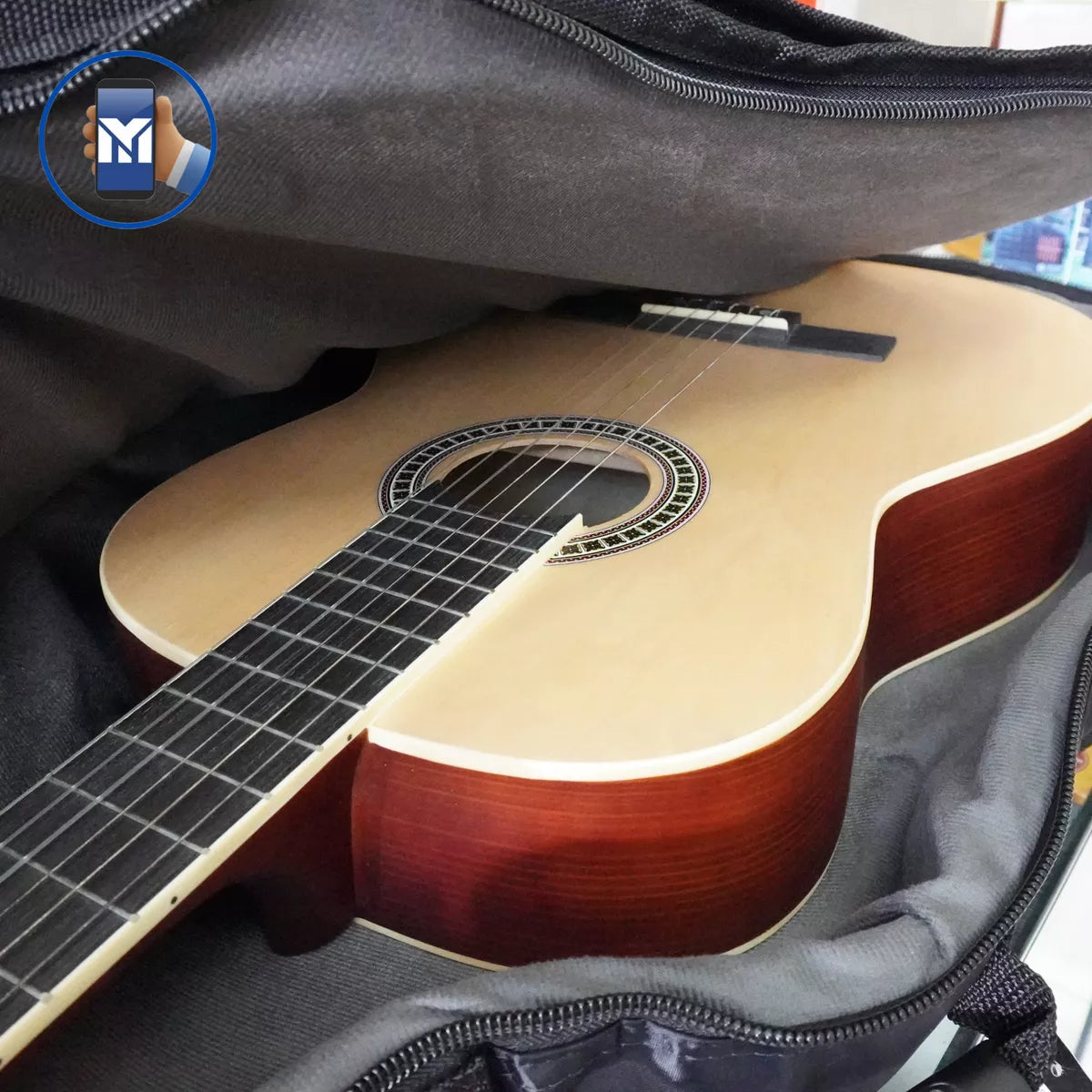 Capa Para Violão Folk Preta E Cinza Premium Nylon Resinado