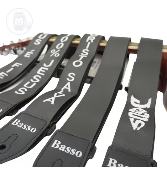 Alça Para Violão E Guitarra Basso Preta Lisa
