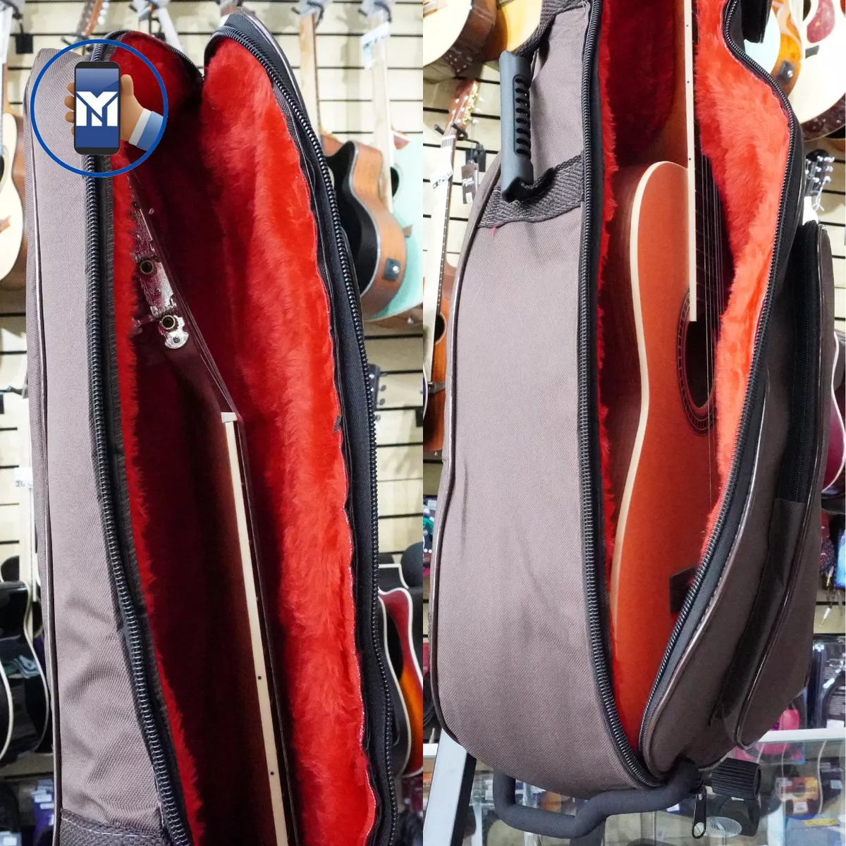 Capa De Violão Clássico Marrom Acolchoada Ultra Premium Pelúcia