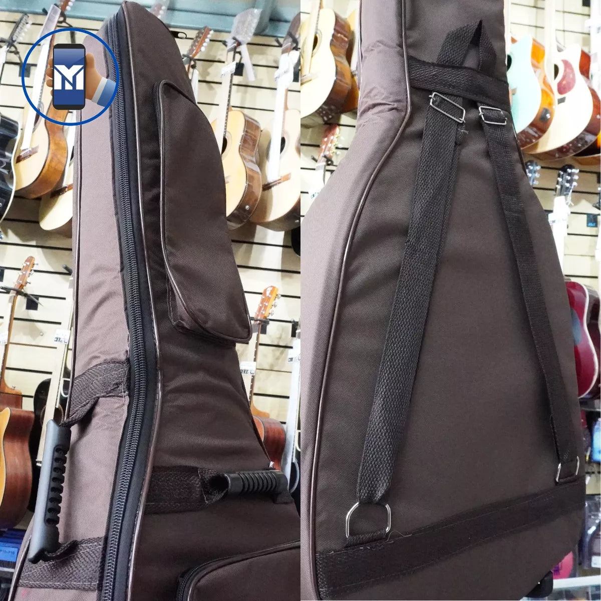 Capa De Violão Clássico Marrom Acolchoada Ultra Premium Pelúcia