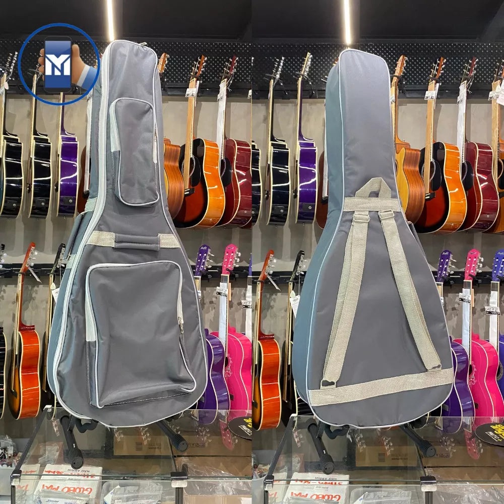 Gray Padded Classical Guitar Cover with Luxury Pocket Bag