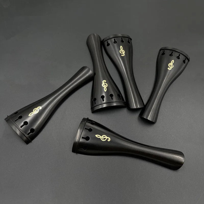 Espelho para Violino 4/4 em Ébano – Peça Entalhada com Incrustação de Madrepérola, Acessório para Violino