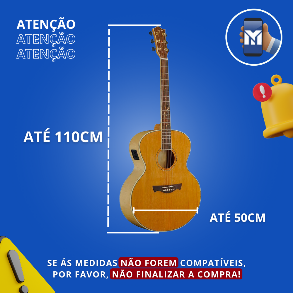 Capa De Violão Jumbo Bege Modelo Cargo Case Bag