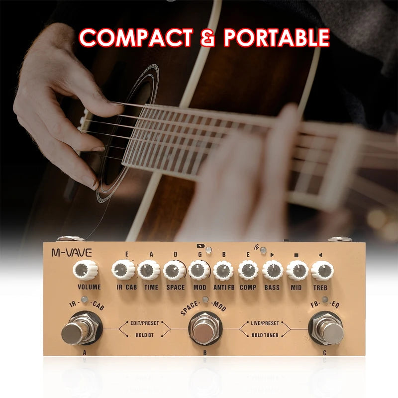 Pedal Multiefeitos Portátil M-VAVE CUBE BABY p/ Guitarra e Baixo