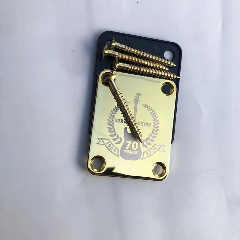 Neck Plate Guitarra Comemorativa 70 Anos Strato/Tele Custom