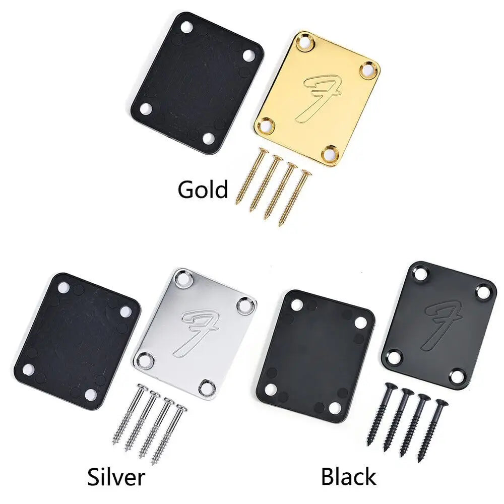 Neck Plate Fixador de Braço de Guitarra Fender com Parafusos