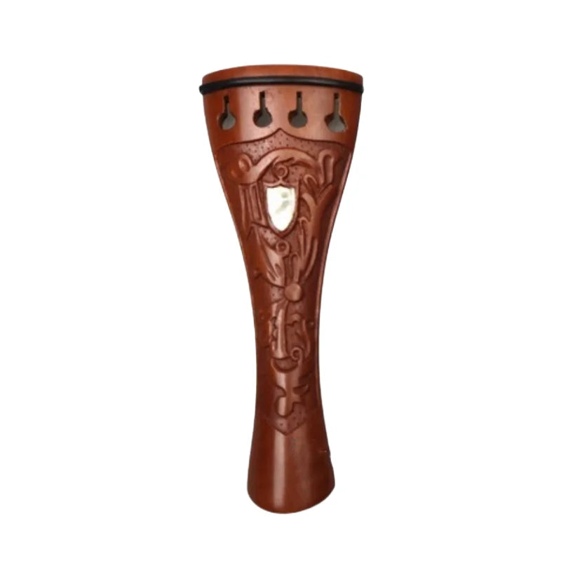 Espelho para Violino 4/4 em Ébano – Peça Entalhada com Incrustação de Madrepérola, Acessório para Violino