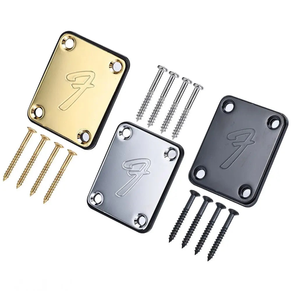 Neck Plate Fixador de Braço de Guitarra Fender com Parafusos