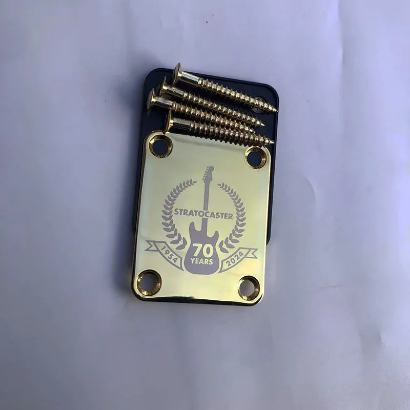 Neck Plate Guitarra Comemorativa 70 Anos Strato/Tele Custom