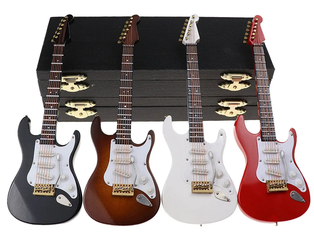 Miniatura Decorativa de Guitarra Com Case Importada