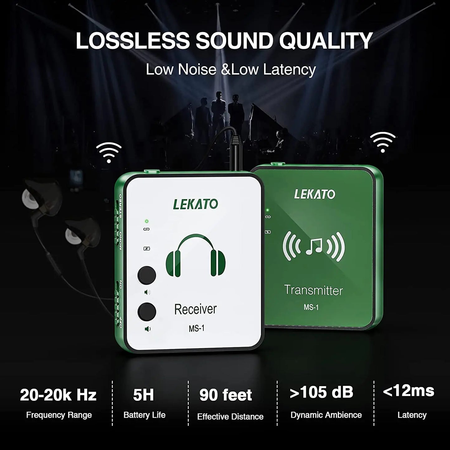 Sistema de Monitor De PAlco In-Ear Sem Fio 2.4G