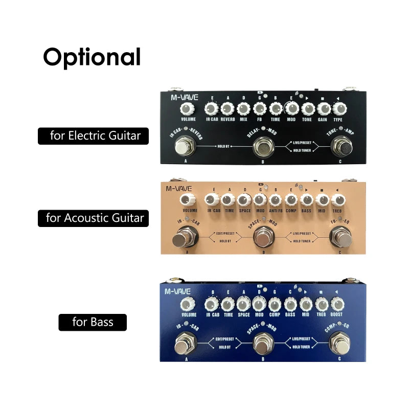Pedal Multiefeitos Portátil M-VAVE CUBE BABY p/ Guitarra e Baixo