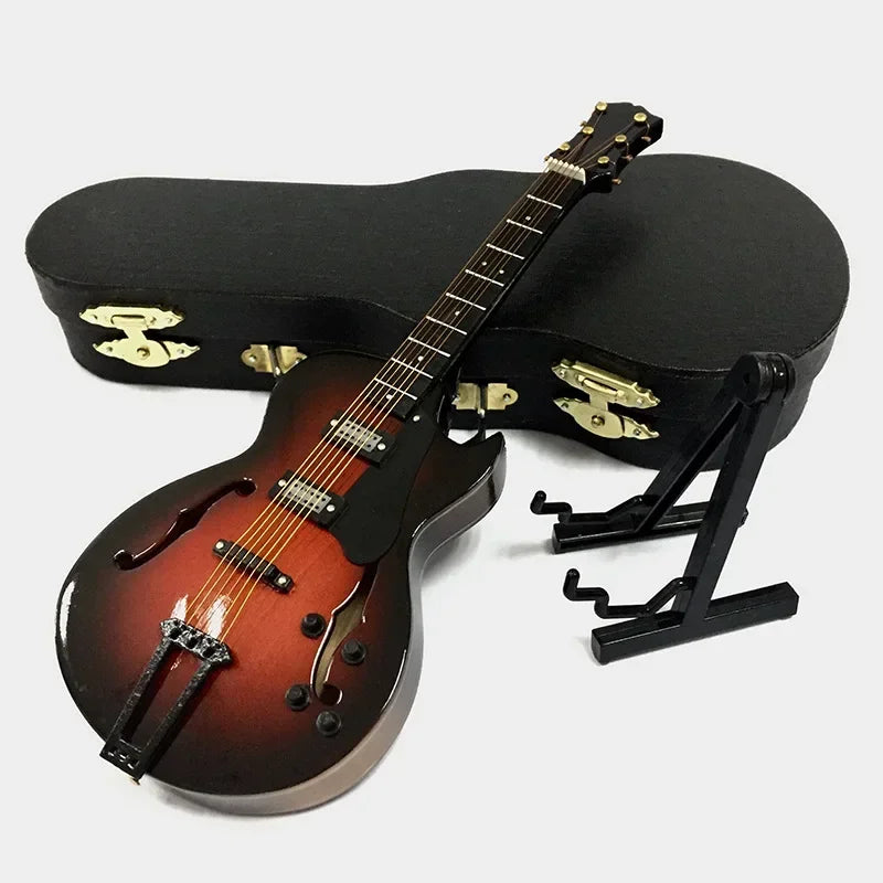 Mini Guitarra Clássica Decorativa com Suporte e Case