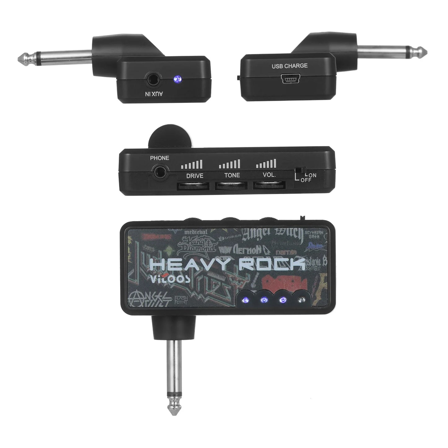 Amplificador de Fone de Ouvido para Guitarra Portátil