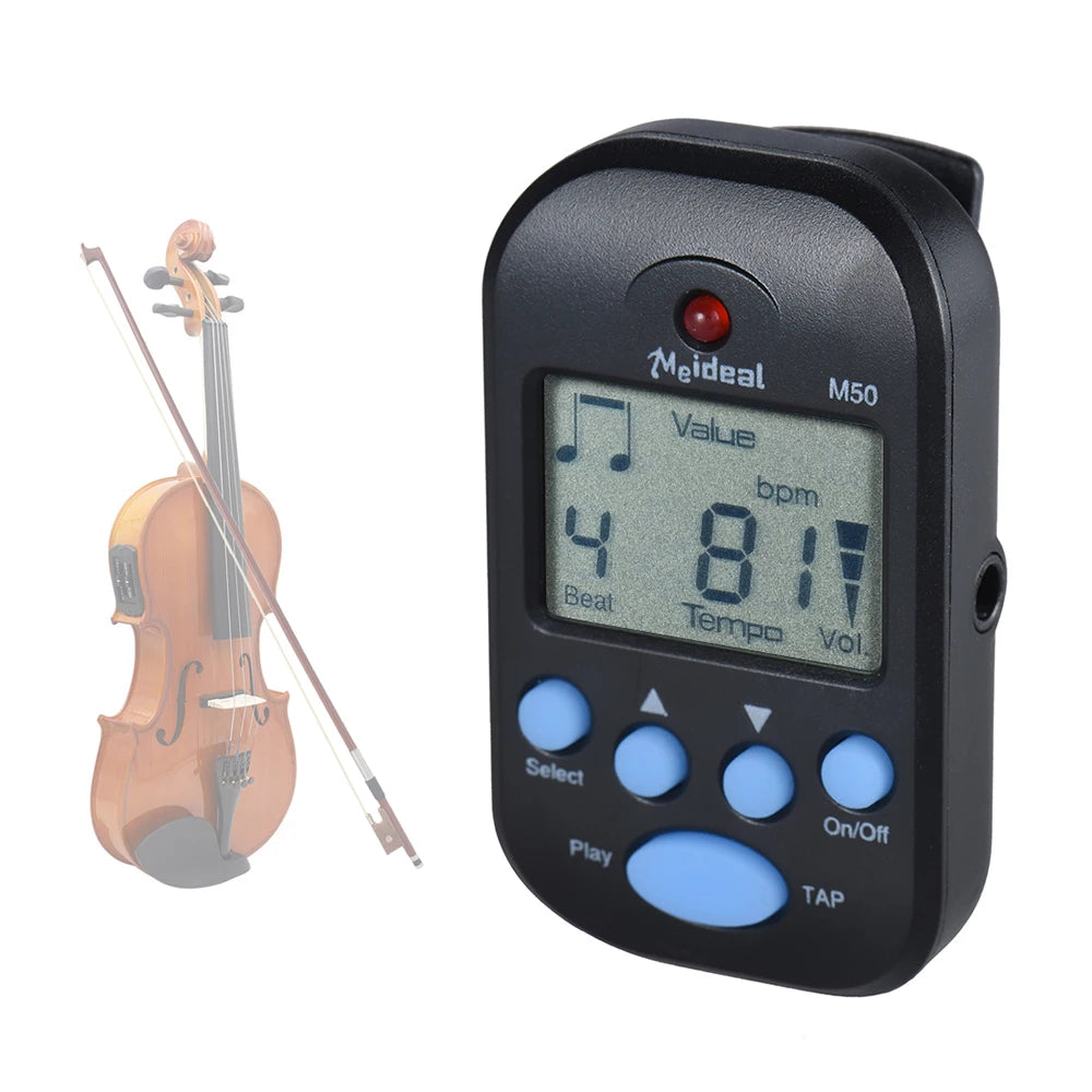 M50 Mini Metrônomo Digital Clip para Instrumentos de Corda