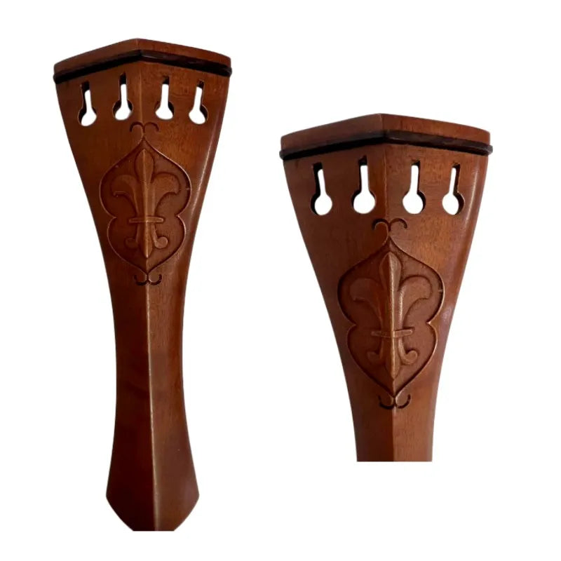 Espelho para Violino 4/4 em Ébano – Peça Entalhada com Incrustação de Madrepérola, Acessório para Violino