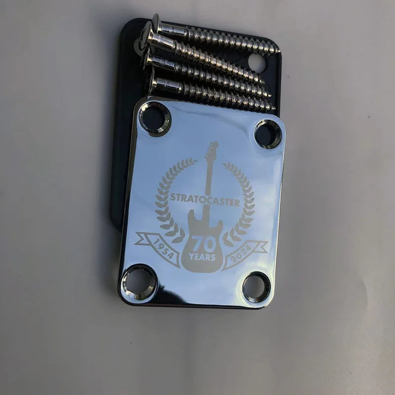 Neck Plate Guitarra Comemorativa 70 Anos Strato/Tele Custom
