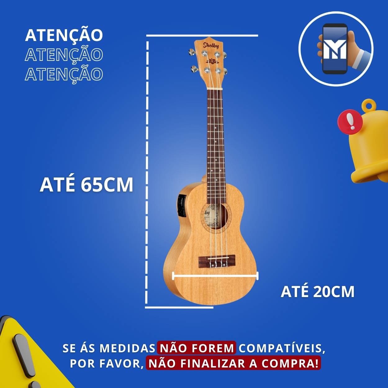 Capa Bag Para Ukulele Vermelho Concert