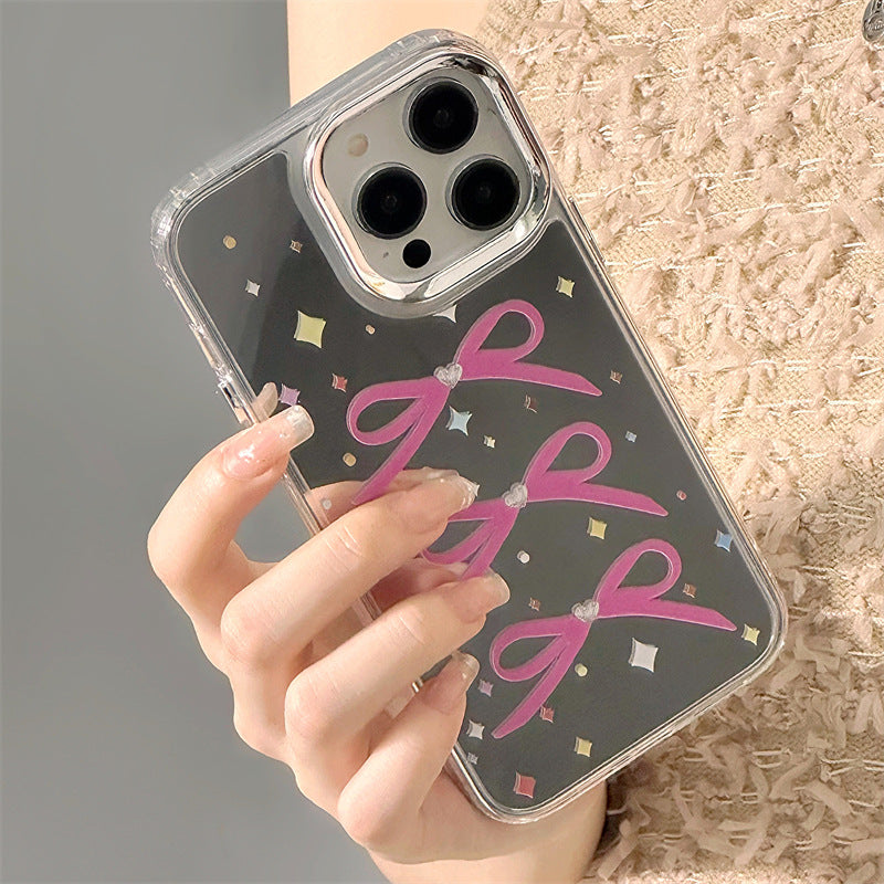 Capa Zhitai 3 em 1 para iPhone com Laço, Espelho e Corrente