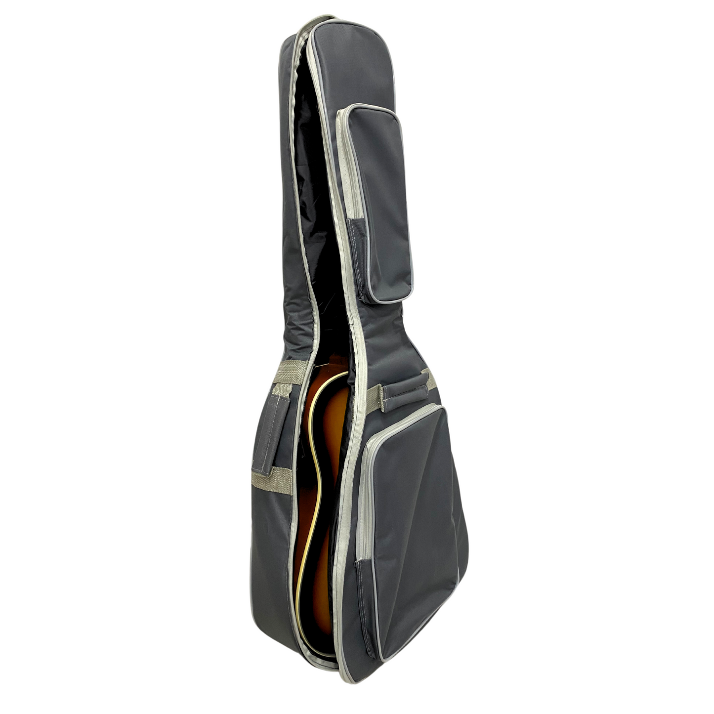 Gray Padded Classical Guitar Cover with Luxury Pocket Bag