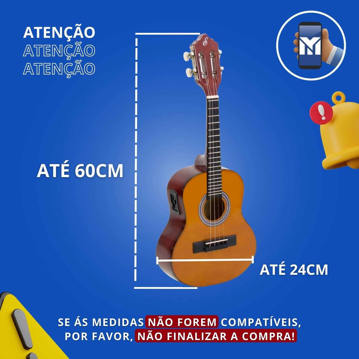 Capa Para Cavaquinho Acolchoada Luxo Tipo Bag Com Alça Dupla