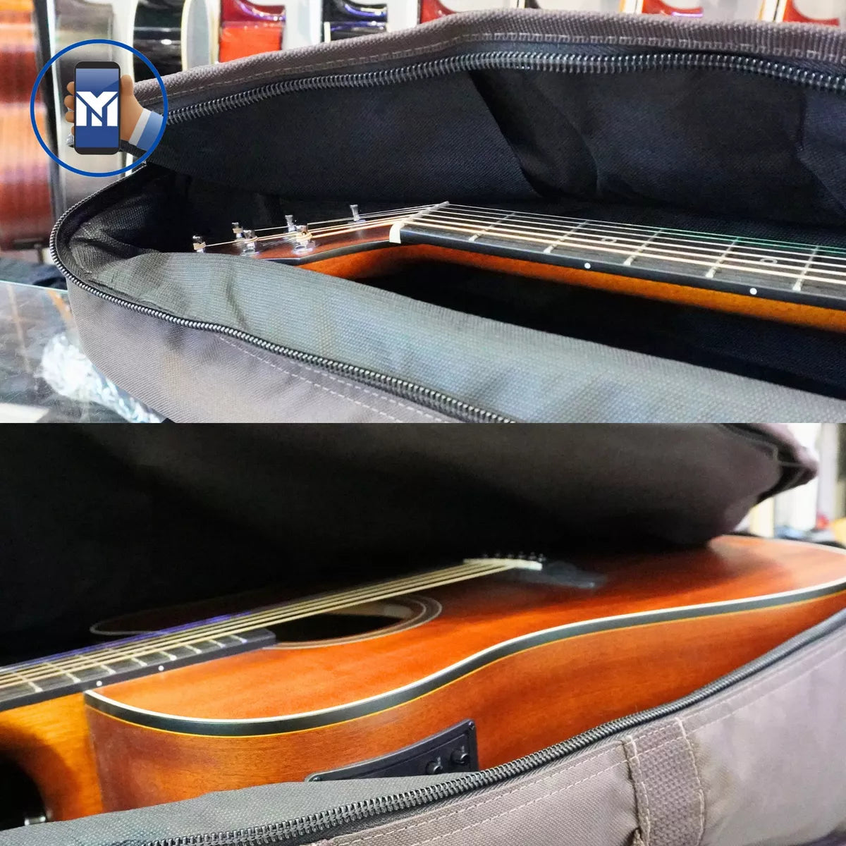 Capa De Violão 12 Cordas Marrom Modelo Cargo Case Bag