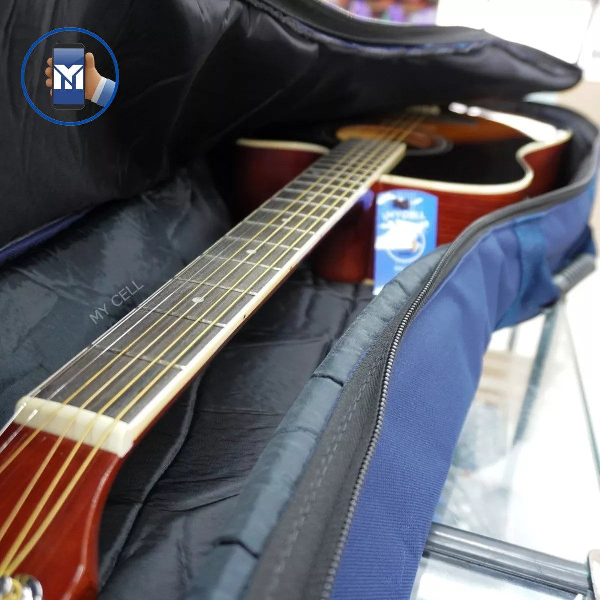 Blue Padded Classical Guitar Case With Pocket Luxury Bag